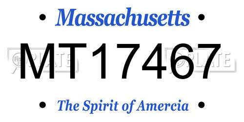 MT17467 Massachusetts License Plate