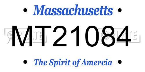MT21084 Massachusetts License Plate