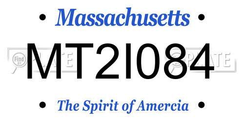 MT2I084 Massachusetts License Plate