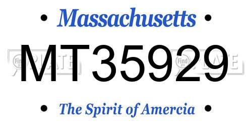 MT35929 Massachusetts License Plate