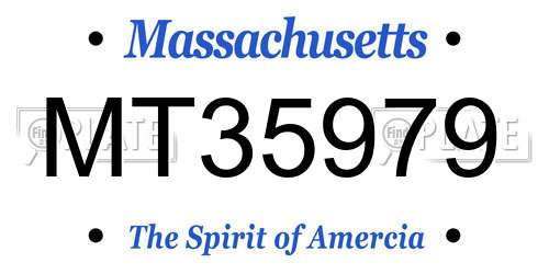 MT35979 Massachusetts License Plate