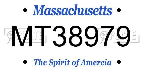 MT38979 Massachusetts License Plate