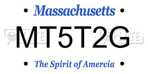 MT5T2G Massachusetts License Plate