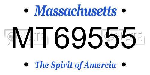 MT69555 Massachusetts License Plate