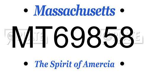 MT69858 Massachusetts License Plate
