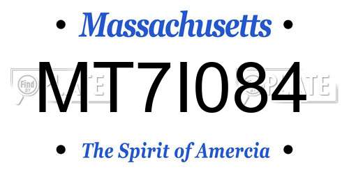 MT7I084 Massachusetts License Plate