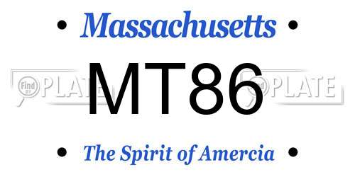 MT86 Massachusetts License Plate