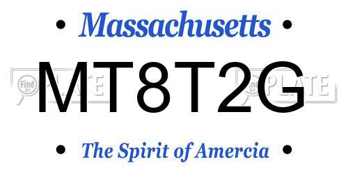 MT8T2G Massachusetts License Plate