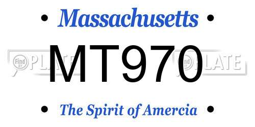MT970 Massachusetts License Plate