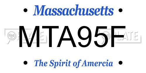 MTA95F Massachusetts License Plate