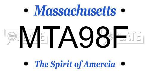 MTA98F Massachusetts License Plate