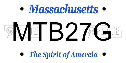 MTB27G Massachusetts License Plate