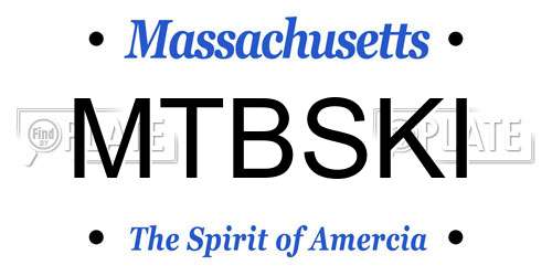 MTBSKI Massachusetts License Plate