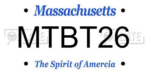 MTBT26 Massachusetts License Plate