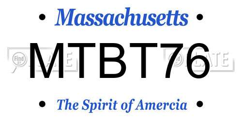 MTBT76 Massachusetts License Plate
