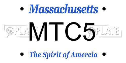 MTC5 Massachusetts License Plate