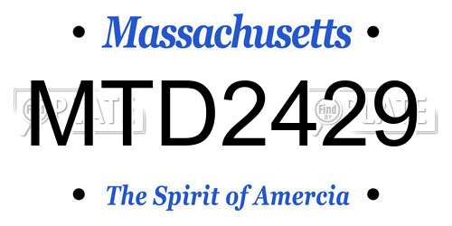MTD2429 Massachusetts License Plate