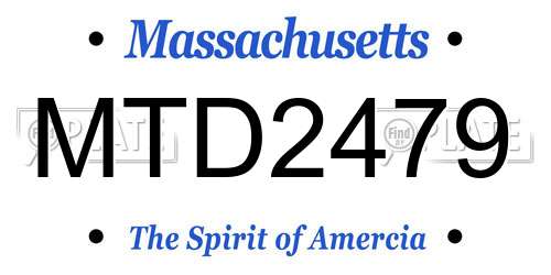 MTD2479 Massachusetts License Plate