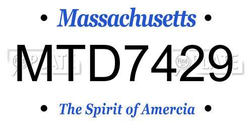 MTD7429 Massachusetts License Plate