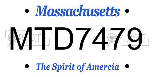 MTD7479 Massachusetts License Plate