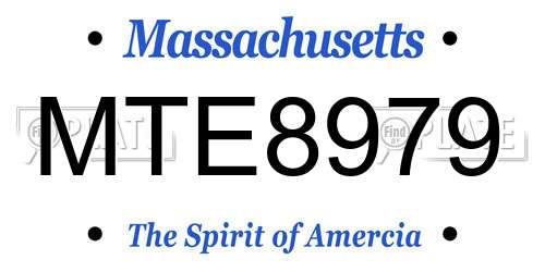 MTE8979 Massachusetts License Plate