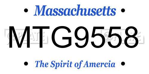 MTG9558 Massachusetts License Plate