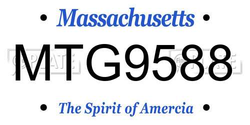 MTG9588 Massachusetts License Plate