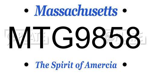MTG9858 Massachusetts License Plate