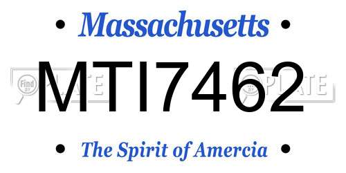 MTI7462 Massachusetts License Plate