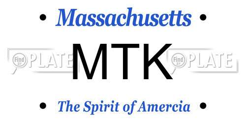 MTK Massachusetts License Plate