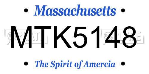 MTK5148 Massachusetts License Plate