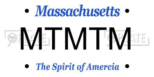MTMTM Massachusetts License Plate