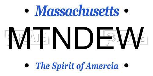 MTNDEW Massachusetts License Plate