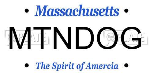 MTNDOG Massachusetts License Plate