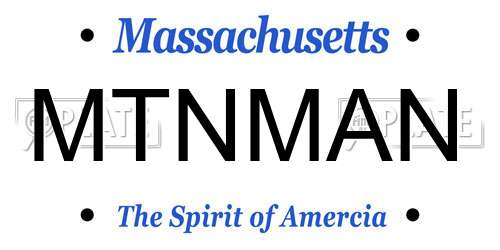 MTNMAN Massachusetts License Plate