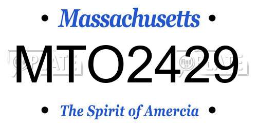 MTO2429 Massachusetts License Plate