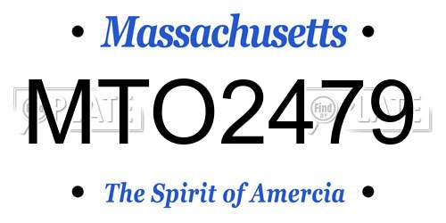 MTO2479 Massachusetts License Plate