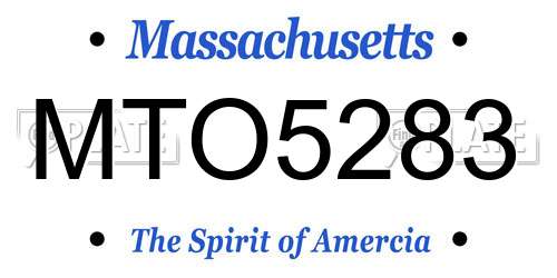 MTO5283 Massachusetts License Plate