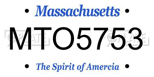 MTO5753 Massachusetts License Plate