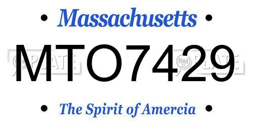 MTO7429 Massachusetts License Plate