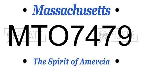 MTO7479 Massachusetts License Plate