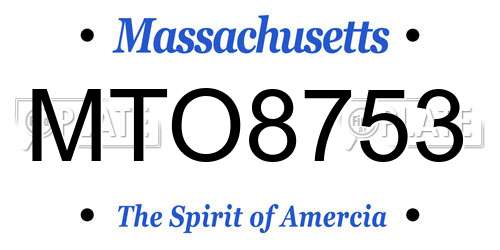 MTO8753 Massachusetts License Plate