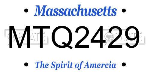 MTQ2429 Massachusetts License Plate