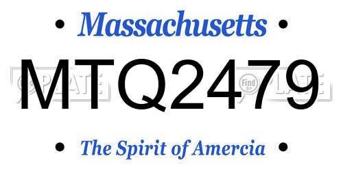 MTQ2479 Massachusetts License Plate