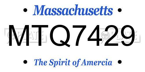 MTQ7429 Massachusetts License Plate