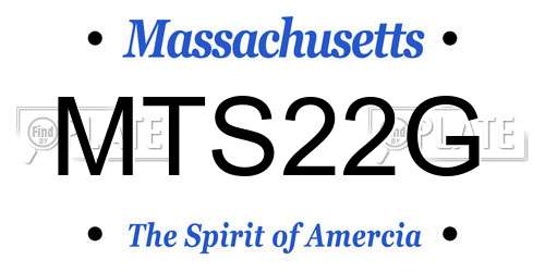 MTS22G Massachusetts License Plate