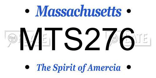 MTS276 Massachusetts License Plate
