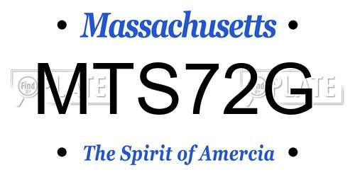 MTS72G Massachusetts License Plate