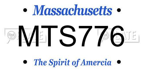 MTS776 Massachusetts License Plate