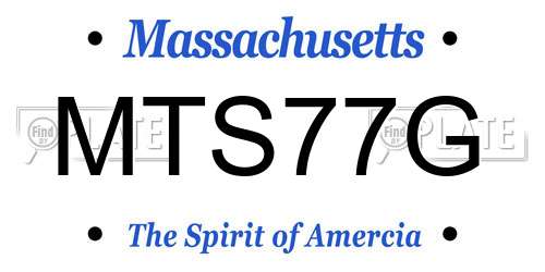 MTS77G Massachusetts License Plate